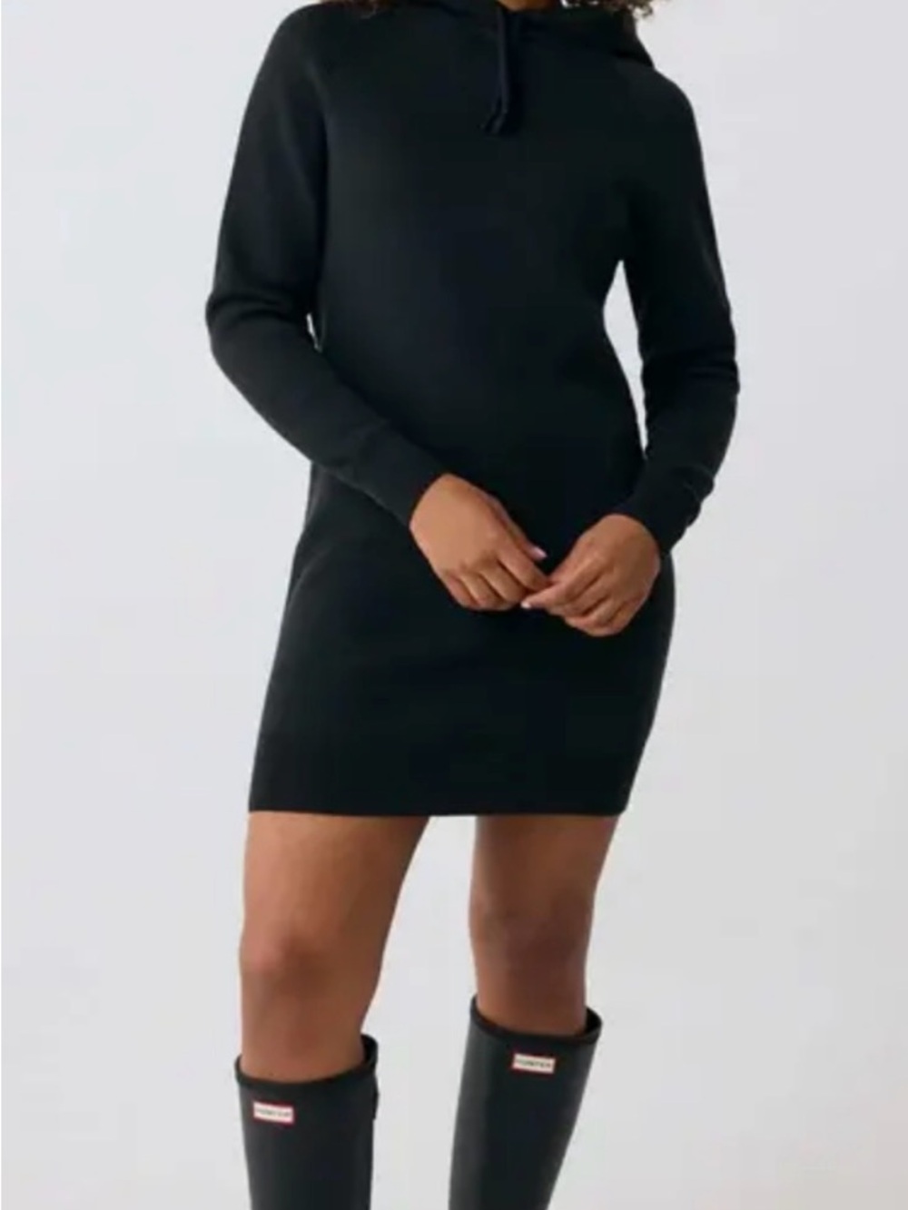 Lole Willow Women's Black Hoodie Sweater Dress - Classic Knit